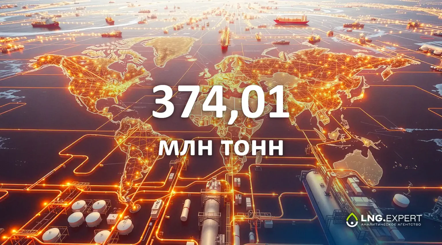 ФСЭГ: глобальный объем поставок СПГ в 2024 году уже достиг 374,01 млн тонн